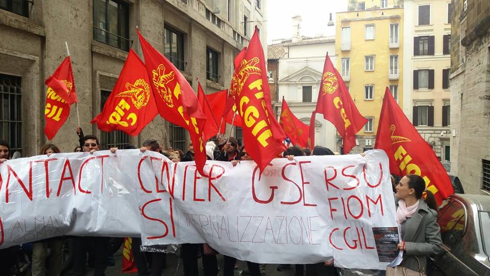 Con i lavoratori GSE  Almaviva contact Roma in lotta!